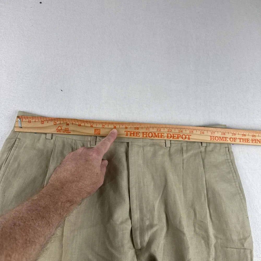 Brooks Brothers Mens Beige 100% Linen Mens Pants fits 36*26 lightweight